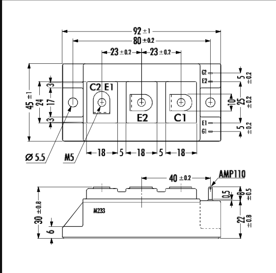 Kích thước 2MBI100NC-120