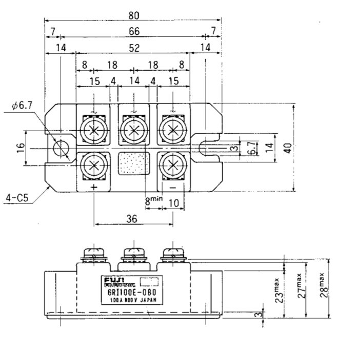 Kích thước 6RI100E-060