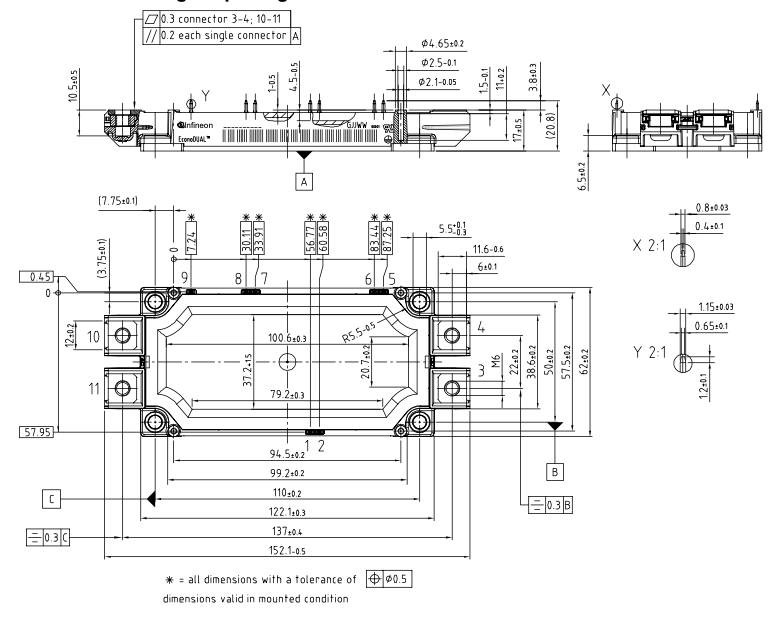 Kích thước FF225R17ME4