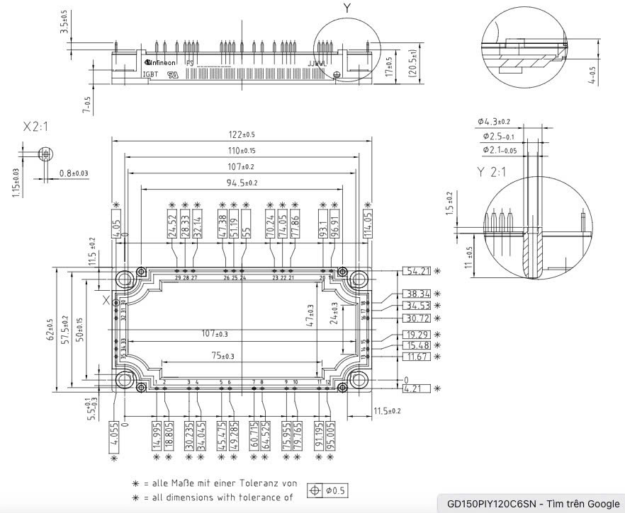 Kích thước FS100R17KE3