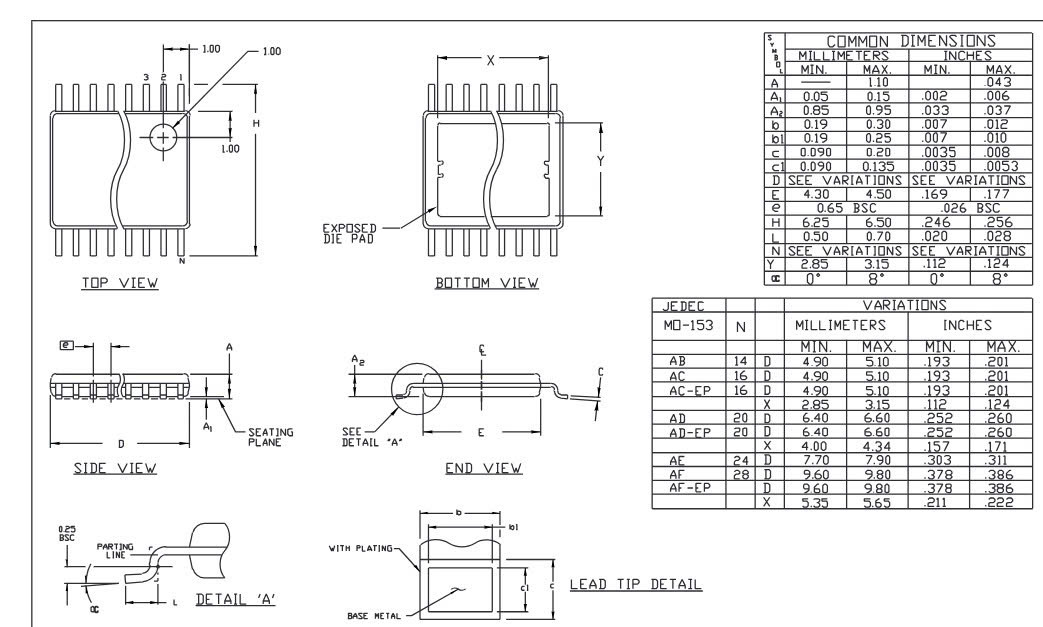 Kích thước MAX3232EPE