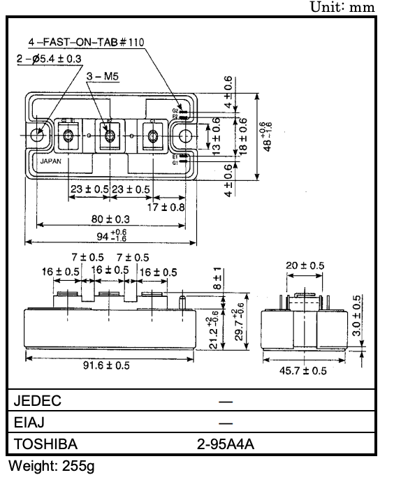Kích thước MG100Q2YS50
