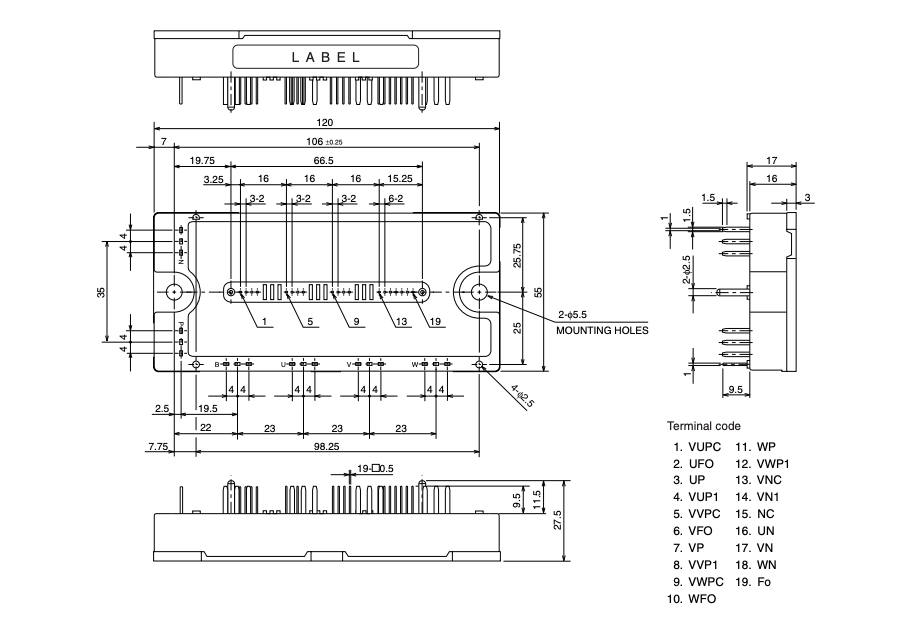 Kích thước PM50CL1B120