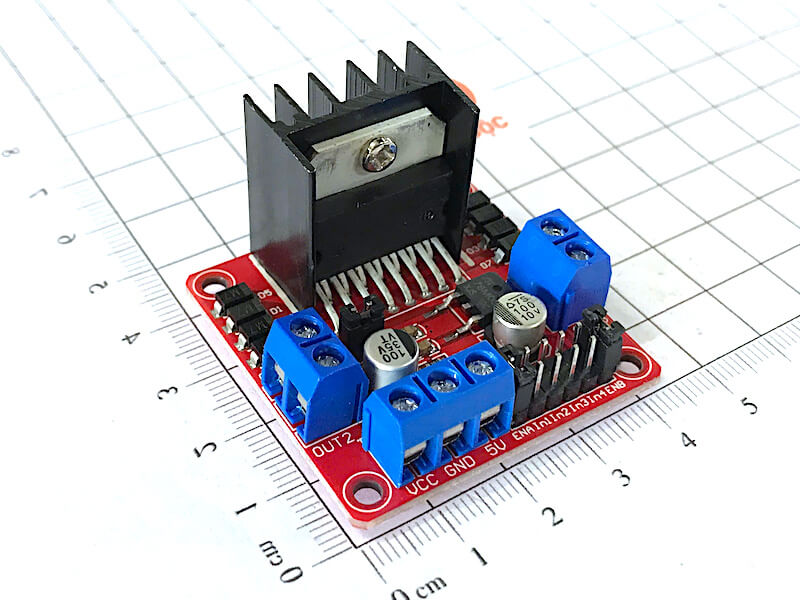 Mạch Điều Khiển Động Cơ DC L298N tích hợp mạch cầu H ( tụ 100uF 10V, header 2 hàng)