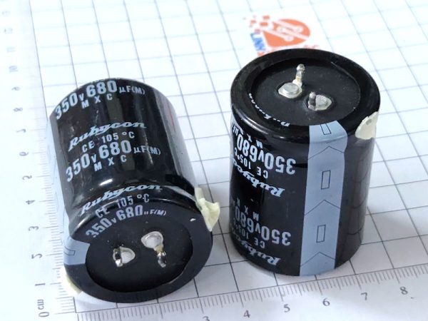 Rubycon 350V 680µF – Tụ hóa 35 × 45 mm hàng Tháo máy
