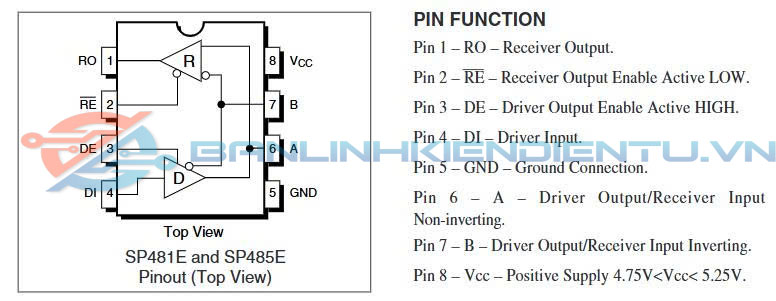 Sơ đồ chân SP485EEP
