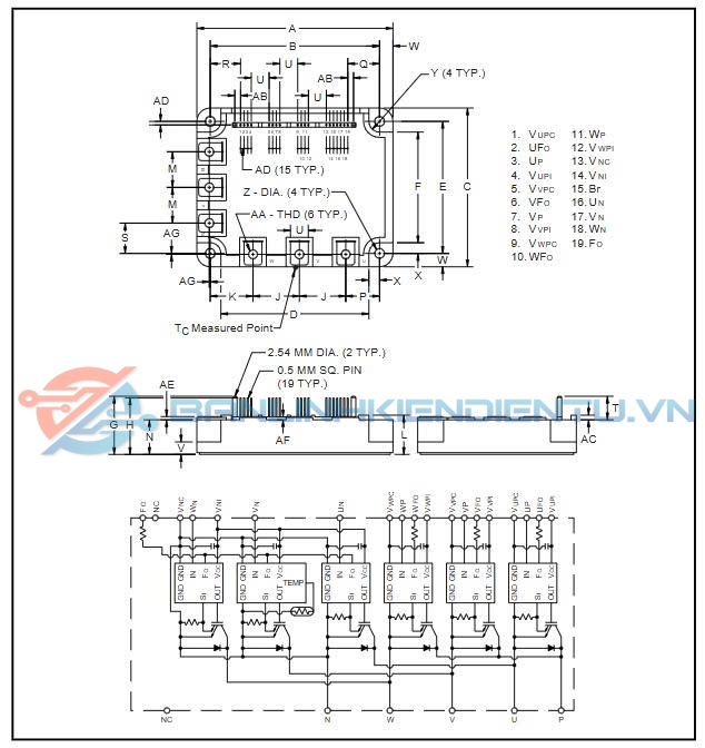 Sơ đồ cấu tạo và kích thước