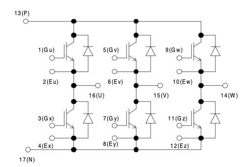 Sơ đồ mạch 6MBI25S-120-02