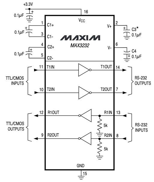 Sơ đồ mạch MAX3232EPE