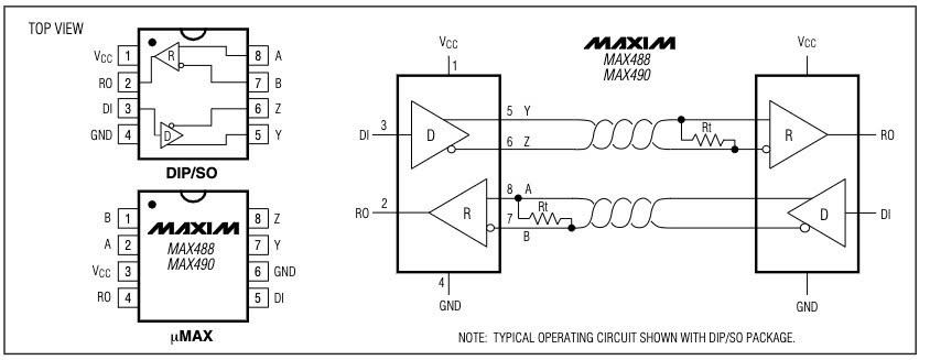 Sơ đồ mạch MAX487EPA
