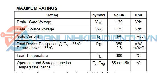 Thông số kĩ thuật J112
