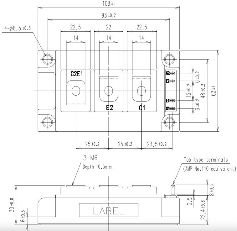Kích thước 2MBI300U4D-120-50