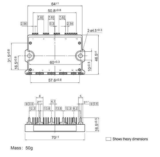 Kích thước 6MBP30RH060