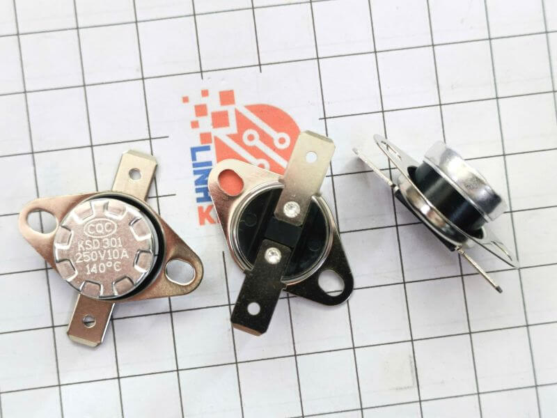 Relay nhiệt KSD301 10A 250V thường đóng 140 độ 1 Relay nhiệt KSD301 10A 250V thường đóng 140 độ