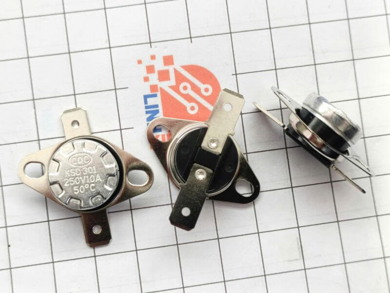 Relay nhiệt KSD301 50 độ 10A 250V thường đóng 1 Relay nhiệt KSD301 50 độ 10A 250V thường đóng 1
