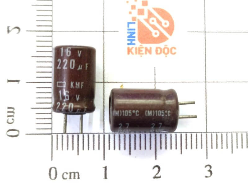 Tụ hóa 220uF 16V KMF kích thước 5x12mm Tụ hóa 220uF 16V KMF kích thước 5x12mm