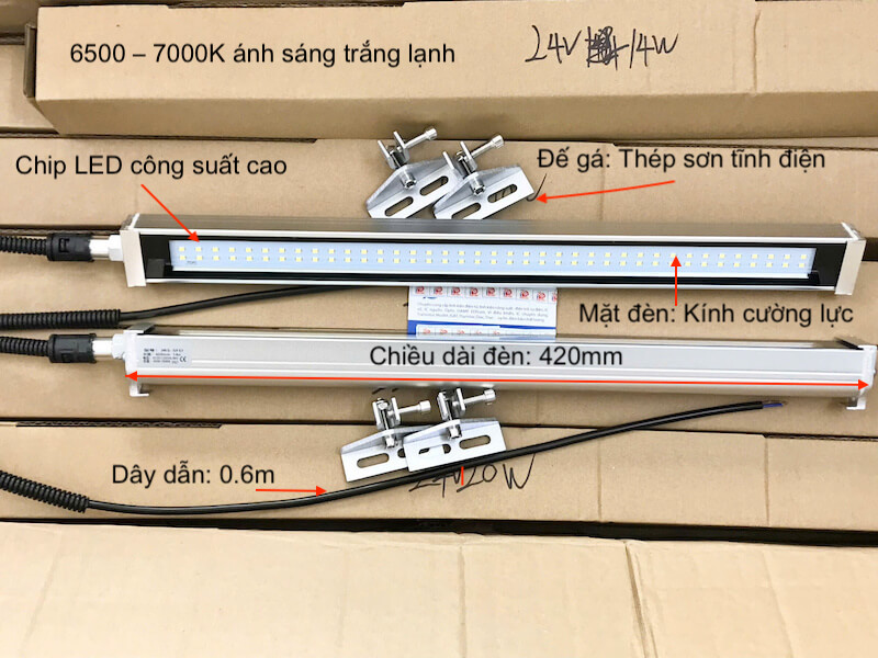 Đèn LED máy phay CNC JRS-SFD 24V 14W 12V24V/36V dài 420mm