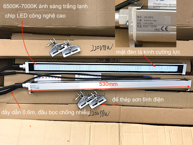 Đèn LED máy phay CNC JRS-SFD 110V-220V 18W dài 530mm