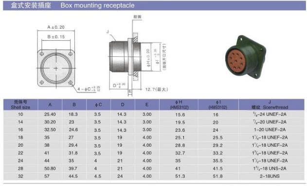 ích thước MS3108B32-17S