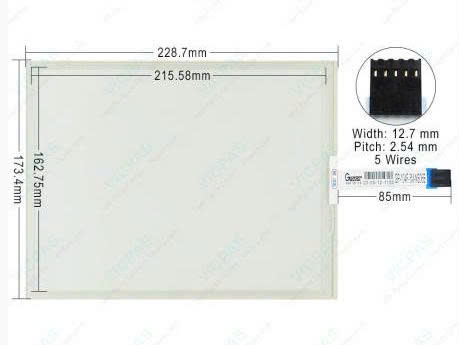 Kích thước Tấm cảm ứng GP-104F-5M-NB06B 5 dây kích thước 10.4 inch