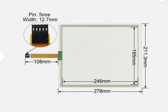 Kích thước Tấm cảm ứng+ miếng dán màn hình A5E00302286 kích thước 12 inch