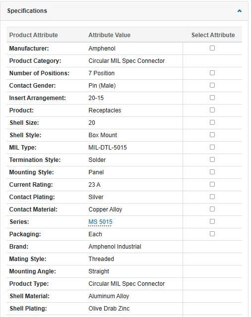MS3106A20-15S MS3102A20-15P
