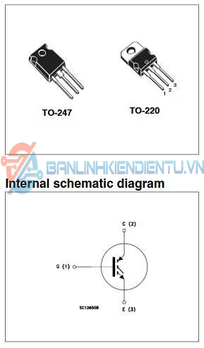 Sơ đồ chân và sơ đồ cấu tạo GW30NC60W
