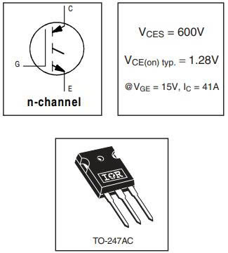 Sơ đồ chân và sơ đồ cấu tạo IRG4PC50S