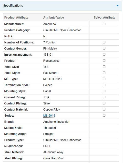 Thông số kĩ thuật MS3102A16S-1P
