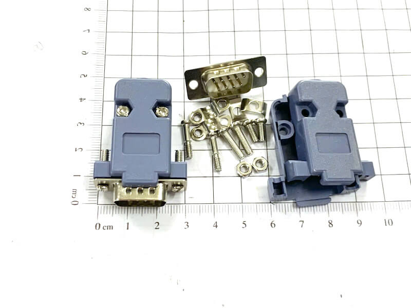 1 Bộ đầu nối Delta Servo DB9 loại mạ vàng đầu đực 9 chân ( đầu DB9 đực+vỏ DB9)