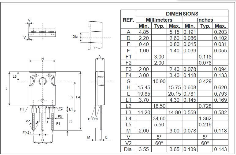 kích thước STPS30150CW