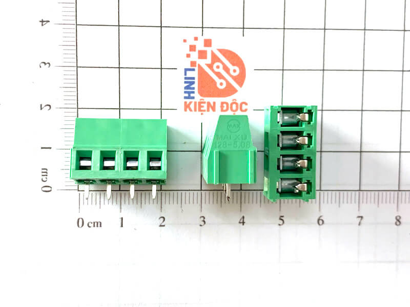 Cầu đấu Terminal KF128 4P 5.08mm chân vuông đồng thẳng 4 chân