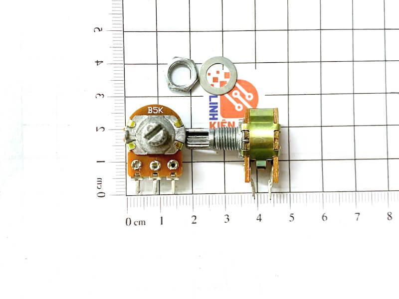 Biến trở đôi B5K WH148 5K 6 chân cán dài 15mm núm tròn