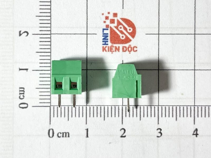 Cầu đấu Terminal KF128 2P 3.81mm chân vuông đồng thẳng 2 chân