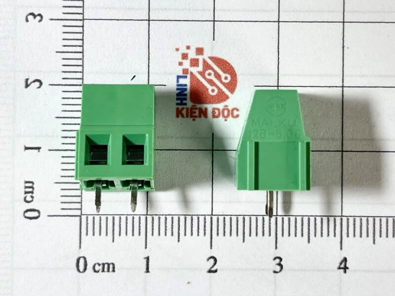 Cầu đấu Terminal KF128 2P 5.08mm chân vuông đồng thẳng 2 chân