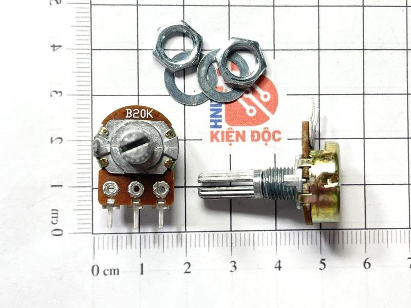 Biến trở đơn B20K WH148-B20K 3 chân cán dài 20mm