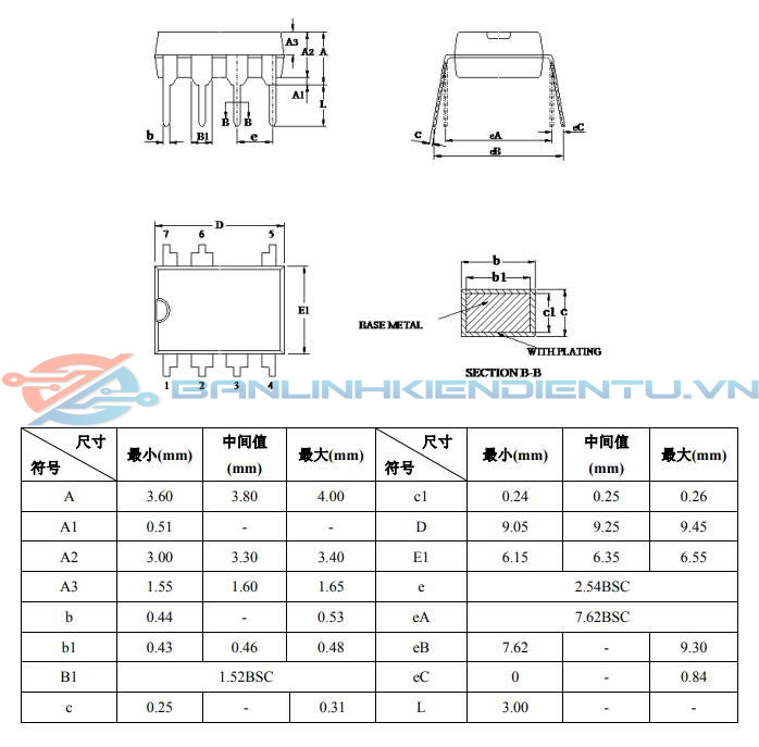 Kích thước PN8038
