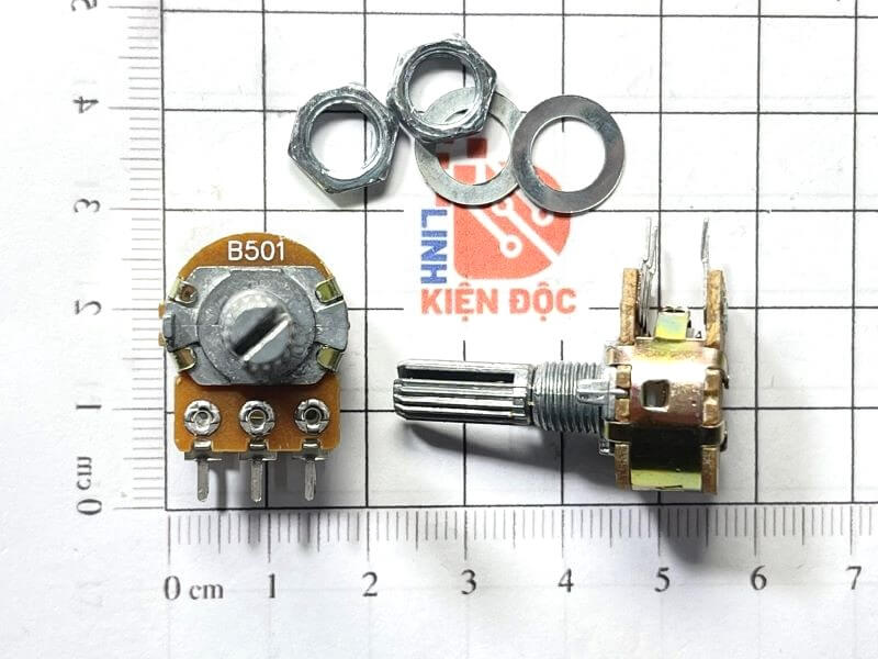 Biến trở đôi B501 WH148 500R 6 chân cán dài 20mm
