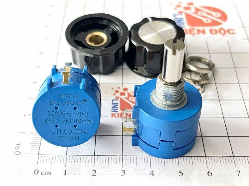 Biến trở chính xác 3590S-2-202L 2K 2W xoay nhiều vòng kèm núm vặn