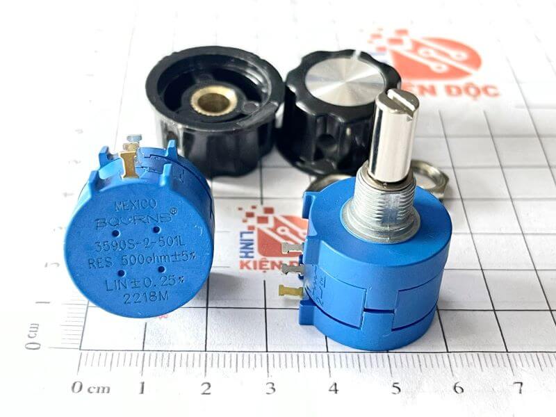 Biến trở chính xác 3590S-2-501L 500R 2W xoay nhiều vòng kèm núm vặn