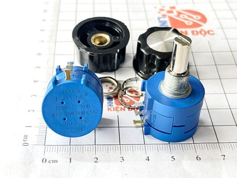 Biến trở chính xác 3590S-2-104L 100K 2W xoay nhiều vòng kèm núm vặn