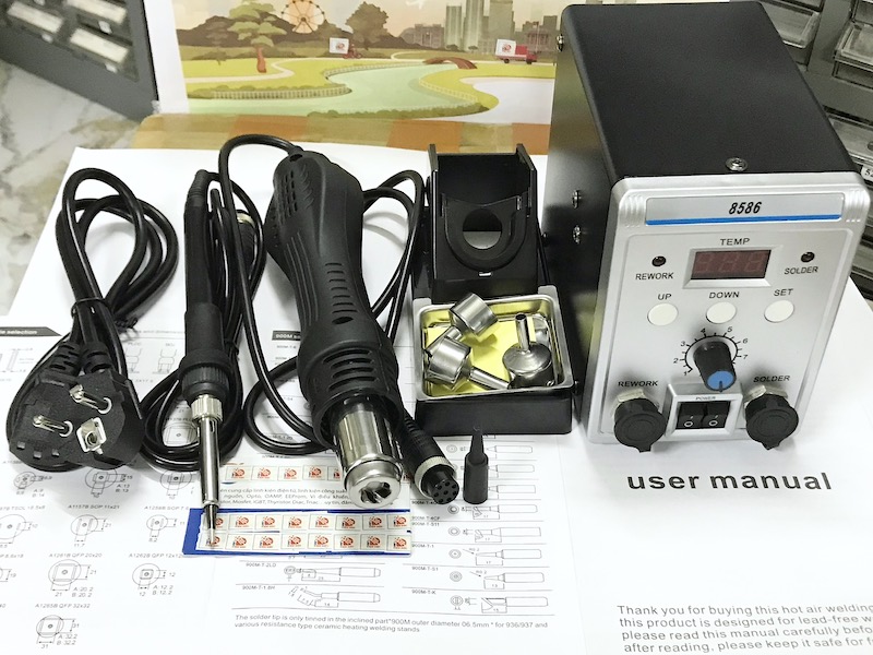 Mỏ khò hàn điện loại 8586 công suất 750W Tự Ngắt, 110~220VAC, 100-480℃