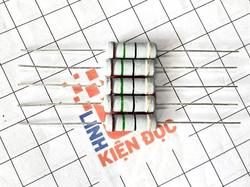 Điện trở vạch 3W 15R 5% 4 vòng màu - Ảnh 2