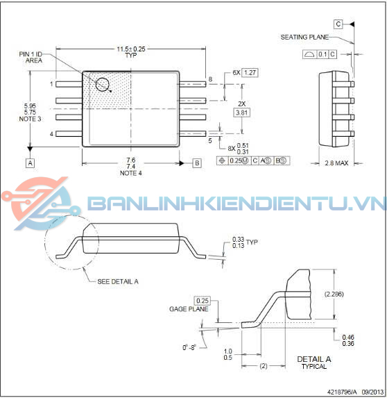 kích thước AMC1311DWVR