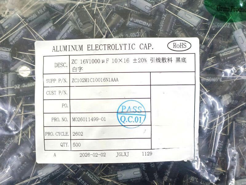 Tụ hóa JICON 1000uF 16V 105°C kích thước 10x16mm nhập khẩu - Ảnh 2