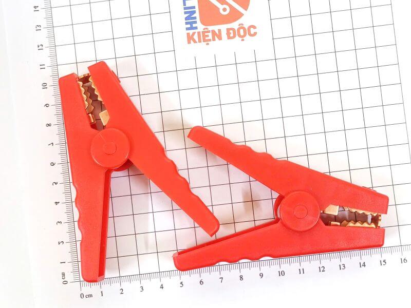 Kẹp cá sấu bằng thép bọc nhựa PVC 100A kích thước 100x61x23mm màu đỏ - Ảnh 2