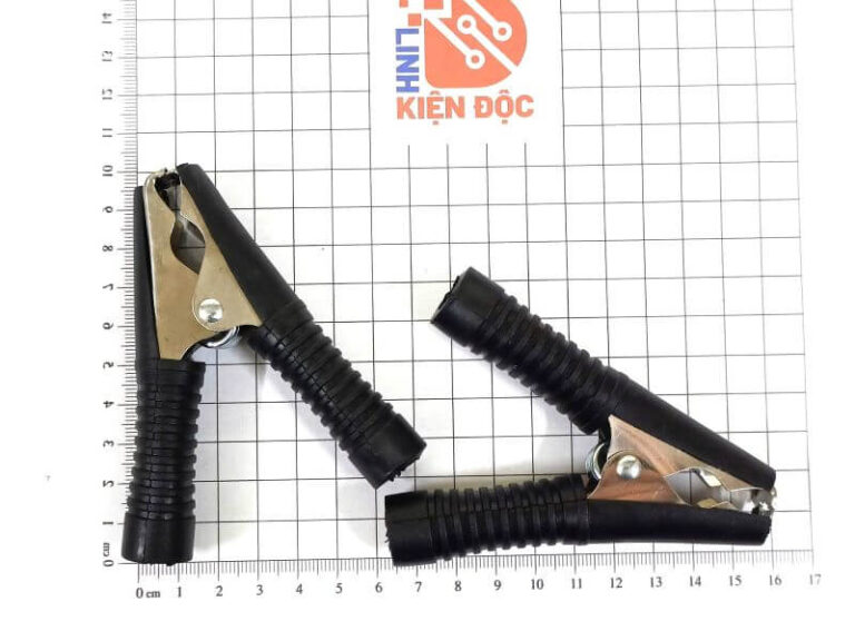 Kẹp cá sấu loại 100A thép không gỉ màu đen 90x28x15mm