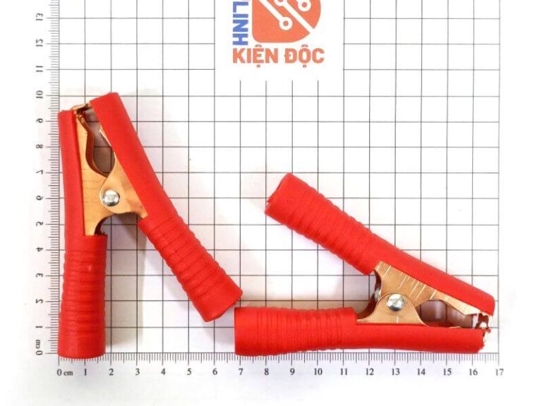 Kẹp cá sấu loại 100A mạ đồng màu đỏ kích thước 90x28x15mm
