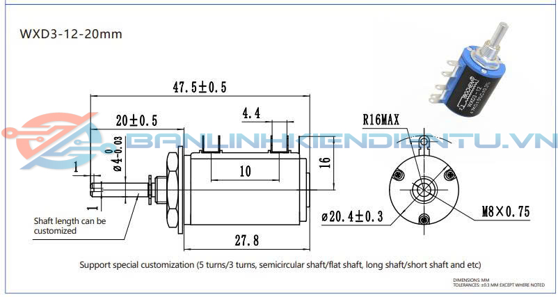 Kích thước WXD3-12