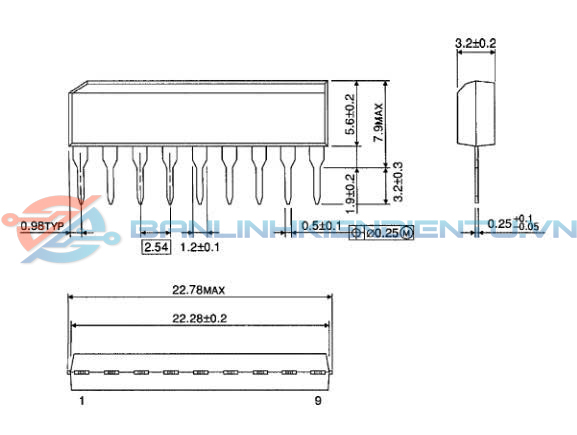 Kích thước TA7358AP